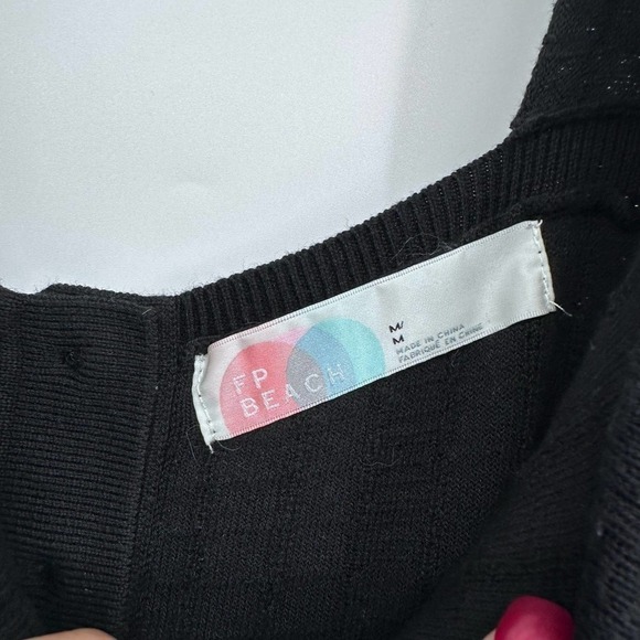 Free People Women's Black Short And Sweet Knit Mini Dress Medium - Picture 4 of 5